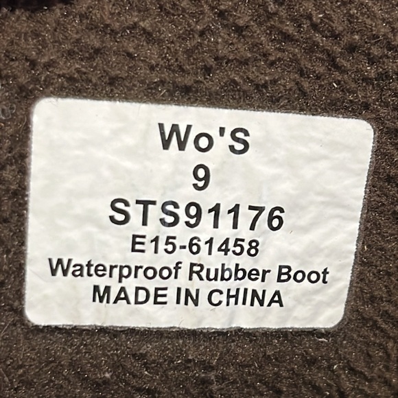 Sperry Women's Saltwater Duck Rubber Boots Size 9 Brown Black Top-Sider Rain - Picture 7 of 16